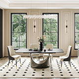 POVISON 79" Hobart Modern Minimalist Dining Table Set for 6