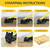 Banding Strapping Kit, 5/8” x 1000’ Heavy Duty Pallet Strapping Kit >1500lbs Tensile Strength, Includes Banding Tool Tensioner & Sealer, 200 Metal Seals, Corner Protectors & Dispenser Box