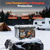 12V 314Ah LiFePO4 Battery with Bluetooth Monitor for RV Solar & Home Backup