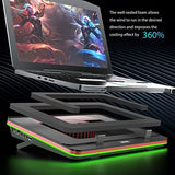 Powerful Turbo-Fan (5000 RPM) RGB Laptop Cooling Pad with Infinitely Variable Speed