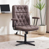 EYYTHUNG Criss Cross Chair with Arms Home Office Desk Chair No Wheels Adjustable