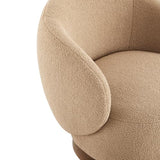 KISLOT Swivel Barrel Accent Chair, Boucle Fabric, Sand, 1-Pack