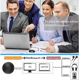 Conference USB Microphone, Computer Desktop Mic with LED Indicator, Plug & Play Omnidirectional Condenser PC Laptop Mics for Online Meeting