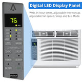 MilleLoom 6000 BTU Window Air Conditioner, 3-In-1 AC Unit for Window, Works As Cooler, Dehumidifier & Fan with Timer, Sleep/ECO Mode & Installation Kit, Cooling Rooms Up to 350 Sq. Ft, 115V/60Hz