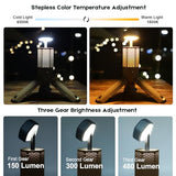Telescopic Camping Lights,Portable Camping Lantern with Storage Bag,10500mAh Rechargeable Outdoor Adventure Emergency Light,Waterproof LED Work Lights with Magnetic (Khaki)