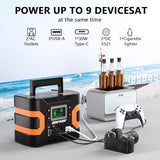 HOWEASY Portable Power Station 300W, 236Wh Solar Generator with Pure Sine Wave 110V AC Output, Backup Lithium Battery with LED Light for Outdoor Camping Travel Home Blackout