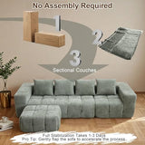 119" Boneless Couch, Cloud Sectional Couch with Deep Seat
