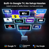 HAPPRUN 3000 ANSI Lumens Outdoor Projector with Official Google TV
