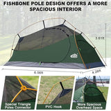 1 Person Backpacking Tent Waterproof Windproof Single Person Tent Lighweight Compact One Person Tent Easy Setup for Camping, Hiking, Mountaineering, Cycling, Biking - Green