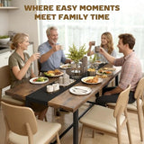 Industrial Dining Table for 8 People, 70.9" Long Rectangular Kitchen Table with Large Tabletop and Steel Legs for Dining Room