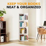 SpaceAid 4 Tier Rotating Bookshelf Tower, Spinning Bookcase Lazy Susan, Revolving 360 Book Shelf Storage Round Carousel