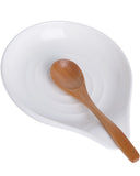 KITCHENLESTAR Large Ceramic Spoon Rest – 6.1 x 5 Inch Heat-Resistant Nonstick Spoon Holder for Stove Top, Glossy Finish, Dishwasher Safe, Stable & Heavy Duty for Cooking Utensils(White 1pc)