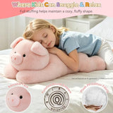 QUIRAI Pig Plush Weighted Stuffed Animals, Adorable Pig Stuffed Animal 24 Inch, 3.3 lb Pink Pig Weighted Plush Pillow for Kids & Adults, Cozy Birthday Christmas Valentines Gift