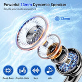 Wireless Earbuds Bluetooth 5.4 In Ear Buds 6 Mic ENC Noise Cancelling Clear Calls, Deep Bass HiFi Stereo Sound Earphones for Android iOS Black