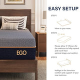 EGOHOME Cal King 12" Copper Gel Memory Foam Mattress Pressure Relief Medium