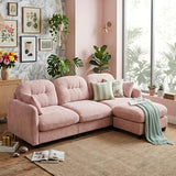 107" L-Shaped 3-Seater Sectional Sofa with Ottoman - Cloud Chaise Lounge Couch