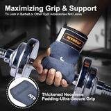 JOBGAIN Weight Lifting Wrist Strap, Double Layer Leather Wrist Strap for Men & Women, 1 Pair, Grey