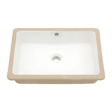 Mocoloo Undermount Bathroom Sink 18 x 12 Inch Rectangle Porcelain White Ceramic Bathroom Sink 6 Inch Deep Basin with Overflow Small Lavatory Vanity Top Under Mounted the Counter