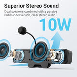 One-Touch Mute Microphone, Stereo & Bass, Easily Clamps to Monitor, Compatible with PC, MAC, Laptop