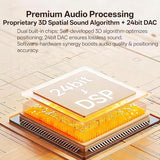 24bit USB DAC & Bluetooth 5.2, 2.0 RGB PC Multimedia Speakers for Desktop Monitor Laptop (Game/Movie/Music