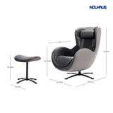 Nouhaus Heated Classic Massage Chair Full Body and Spot Massaging Recliner with Ottoman, Bluetooth Speaker, in-Chair Charger. Portable Shiatsu Body Massager Chair (Black)