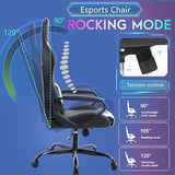 PayLessHere Ergonomic Racing Desk Chair Gaming Chair Computer Chair with Armrests 360° Swivel & Caster Pu Desk Task Chair (White)