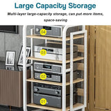 Modern 5-Tier AV Ma Cabinet - Slish Black Sto for Record Players, Video Games & Electronics - Perfect nd for Living Room, Office & Home Theater