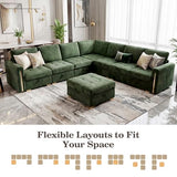 Convertible Comfy Extra Deep & Wide Seat Couch with Gold Metal Accents & Legs for Living Room