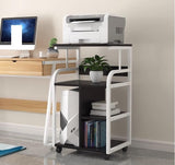 PXIWDAN Printer Stand Floor Printer Stand with Wheels Metal Frame Fax Machine Shelf Scanner Copier Bracket for Office for Office(H)