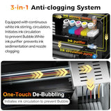 MZK A3 Pro F1080 DTF Printer& Shaker&Laptop&Purifier,2X-Speed VS L1800,24/7 Auto-Maintenance+White Circulation+Printhead Anti-Clog,T-Shirt Printing Machine