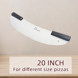 Chef Prosentials 20" Pizza Cutter Rocker, Stainless Steel Semi-circle Sharp Blade Knife, for Commercial, Home