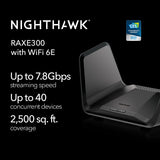 Nighthawk Tri-Band WiFi 6E Router (RAXE300) - Security Features, AXE7800 Wireless Gigabit Speed (Up to 7.8Gbps