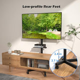 BONTEC Mobile TV Stand with Tilt Function, Rolling TV Stand for 23-60" LED, LCD, OLED TVs, Holds up to 88lbs, Max VESA 400x400mm, Adjustable Media Shelf (Black, 17.1x15.7x59.6 in)