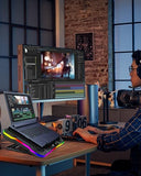 Gaming Laptop Cooling Pad with Full RGB Lights, Powerful Cooler Fan Stand for 15-19 inch Gamer Laptops