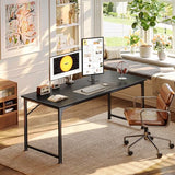 PRAISUN 55 Inch Computer Desk, Home Office Desk with Spacious Desktop, Modern Gaming Desk