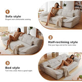 Assembled Convertible Sofa Bed, Sleeper Couch with Adjustable Backrest, Ideal for Modern Living Rooms