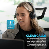 55+ Playtime PC Bluetooth Headset and Multipoint Connect to Laptop Computer and Mobile - Wired or Wireless