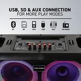 Dolphin Boombox Portable Bluetooth Speaker - Crisp Sound - Dual 6.5" Woofer, 1" Tweeter