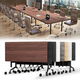 Modern Folding Conference Table,Conference Room Tables with Flip Top