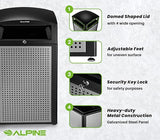 Commercial Trash Can with Locking Lid – Heavy-Duty Weather-Resistant Metal Garbage Bin with Removable Liner for Parks