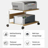 2-Tier Printer Stand & Rolling Shelf for Home Office Compact Under Desk Printer Rack & Copier Table Space-Saving nization Solution