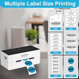 Shipping Label Printer, Thermal 4x6 Label Printer, 300 DPI, Bluetooth & USB, Compatible with iOS, Android