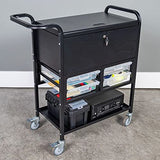 Luxor Indoor Modern Mobile Utility Heavy Duty Storage Organizer File Cart with Locking Cabinet