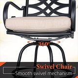 Sophia & William Patio Bar Stools Set of 2, Swivel Bar Chairs, High Dining Chairs with Seat Cushion