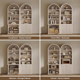 Book Shelf 82" Tall Arched Cabinet Bookcase with Doors 5 Tier Book Shelves with Storage Large Bookshelves Wide Bookshelf