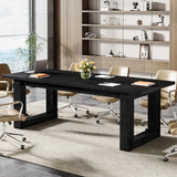 Tribesigns Conference Table, MoTribesigns Conference Table, Modern Meeting Table, 5 ft Wood Conference Room Tabledern Meeting Table, 5 ft Wood Conference Room Table, Large Rectangular Business Furniture Seminar for Boardroom (1, Black)