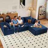 96" Modular Sectional Couch, Boneless L Shaped Cloud Sofa with Chaise Lounge