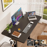 Veken 47.2" Standing Desk, Adjustable Height Office Desk with Wood Desktop, Computer Table, Black