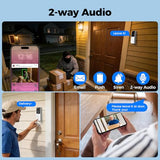 [Doorbell + 4-CAM] XMARTO 6MP Tri-Lens Wireless Security Camera & Smart Doorbell Set, 4Pcs 3-View 360°PTZ AI Tracking Cam & 16CH 4K WiFi6 NVR (500GB HDD) & 2.4G/5G Dual Band Doorbell, No Monthly Fee