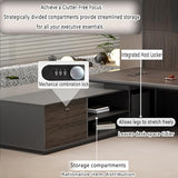 Modern L-Shaped Executive Desk with Drawers, Wooden Office Desk with Hidden Power Outlet